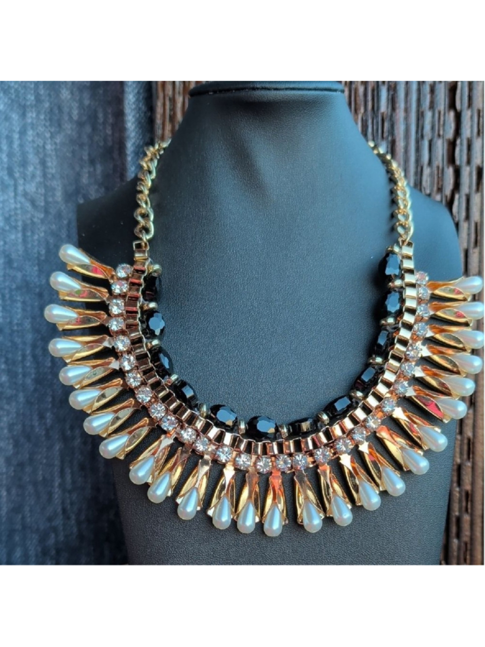 Macy's Gold and Black Pearl Necklace